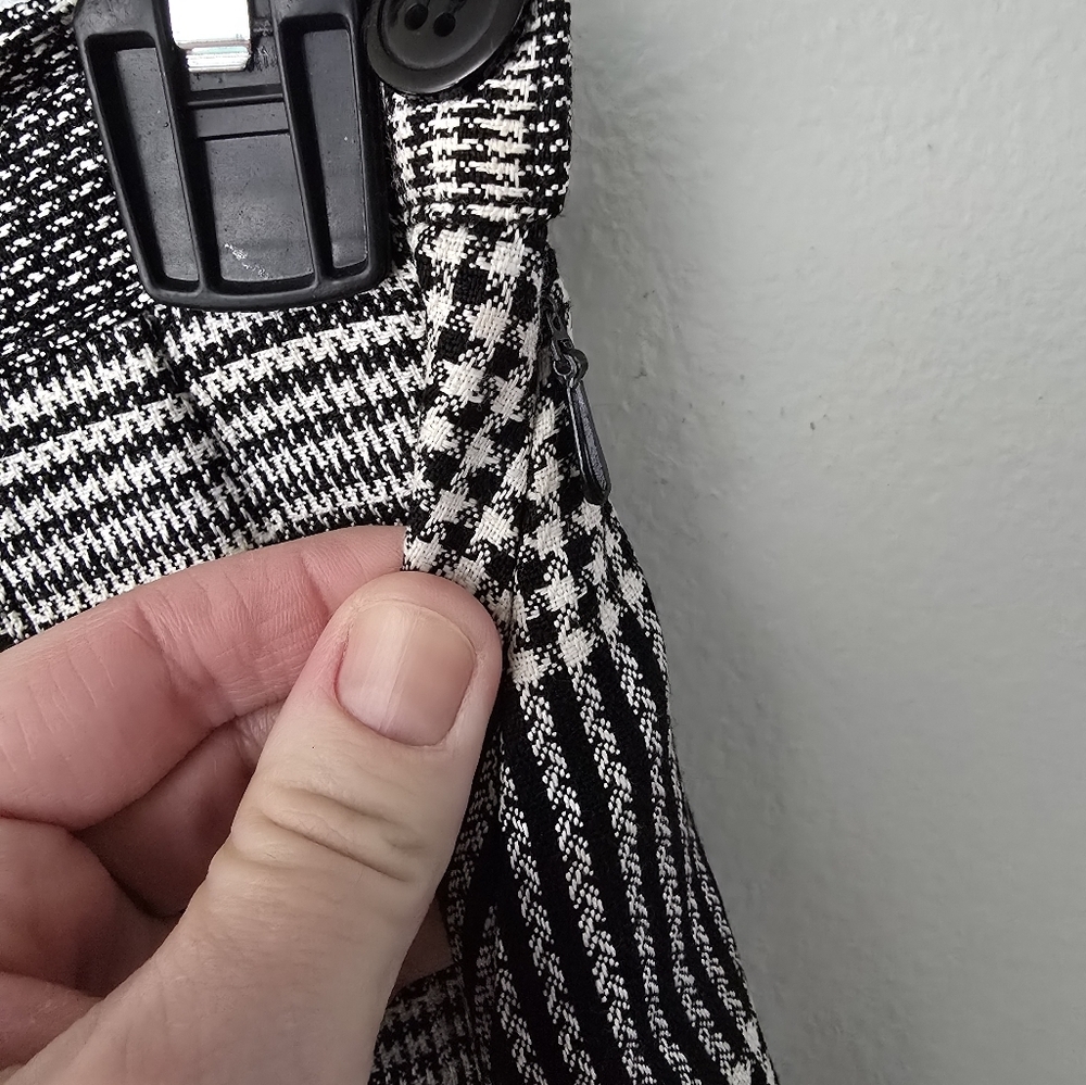Vtg Chaus Womens Skirt 10 Houndstooth Plaid Preppy Academia Y2K Clueless Midi - Picture 3 of 9